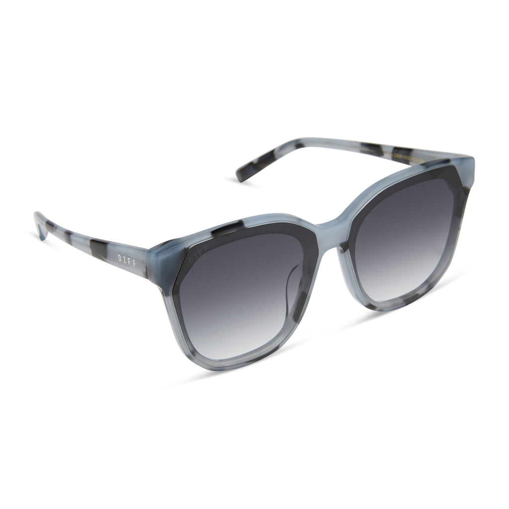 Gia Sunglasses | Retro Blue Tortoise & Grey Gradient | DIFF 