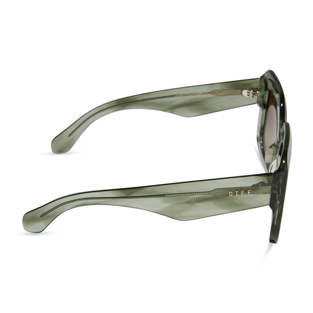 Giada Rectangle Sunglasses | Cool Matcha & Brown Gradient | DIFF