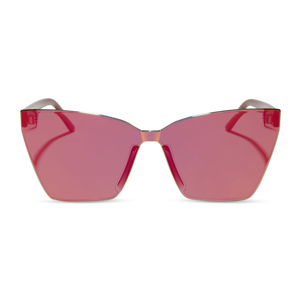 Goldie Cateye Sunglasses | Animal & Red Hot Summer Mirror | DIFF