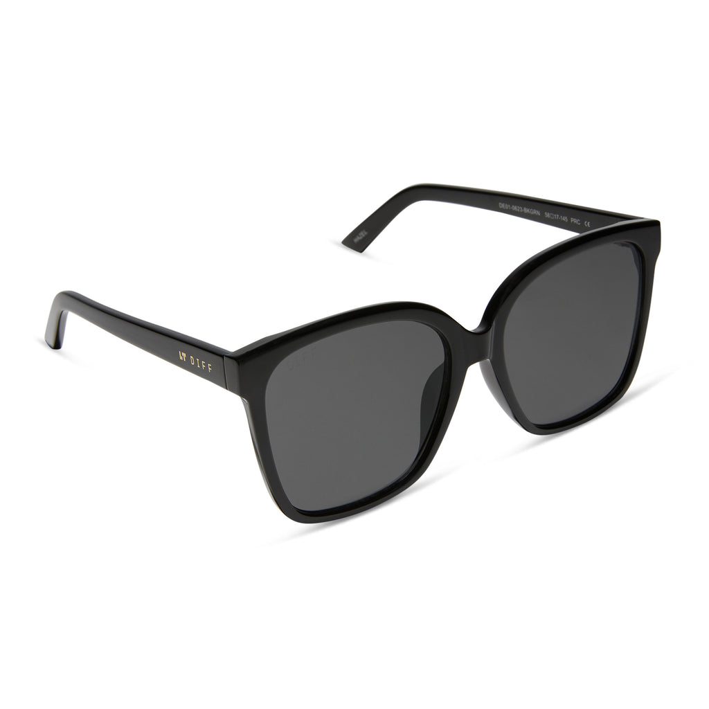 Hazel Square Sunglasses | Black & Grey | DIFF Eyewear