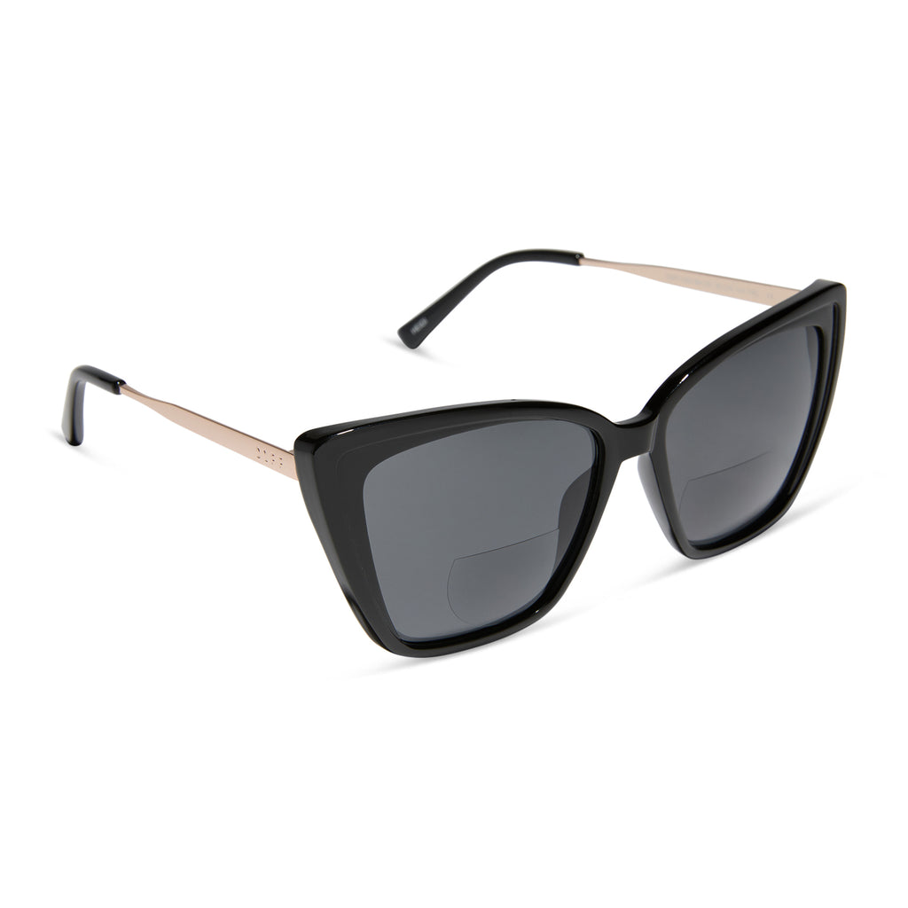 Diff eyewear oversized HEIDI Chic Black Cat-Eye Sunglasses gradient lenses Diff Eyewear Heidi Oversized Cat Eye Gradient Sunglasses  main image 4