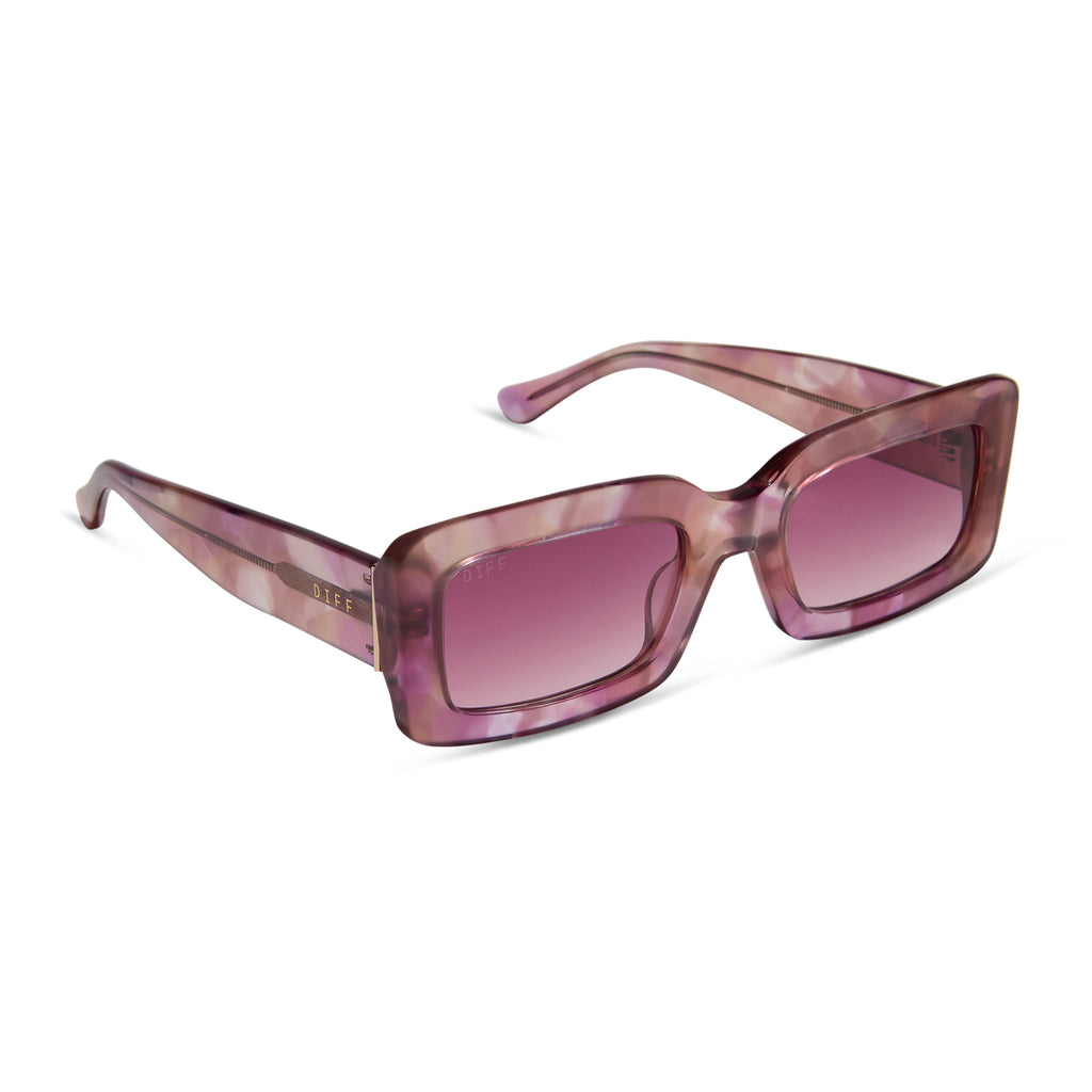 Indy Rectangle Sunglasses | Fleur & Wine Gradient | DIFF Eyewear display picture 1