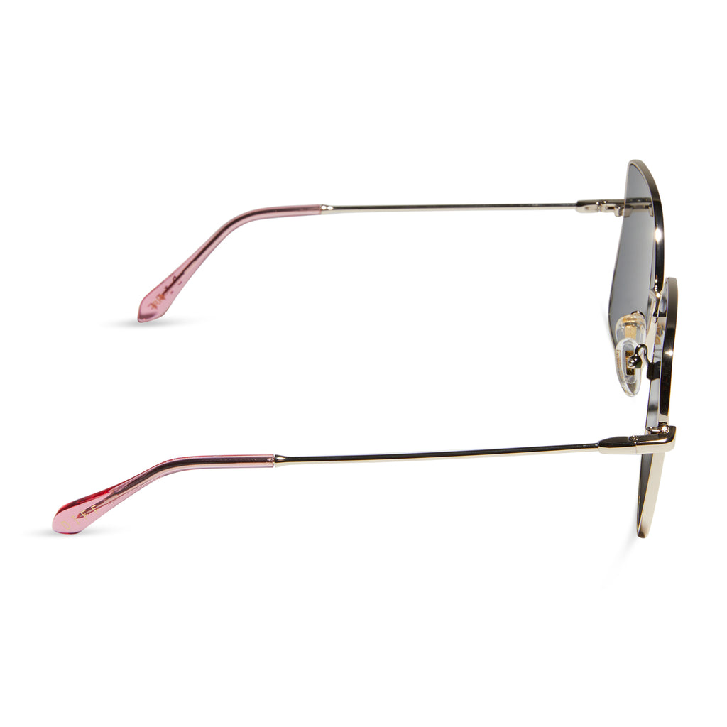 Iris Square Sunglasses | Gold & Pink Rush Mirror | DIFF Eyewear