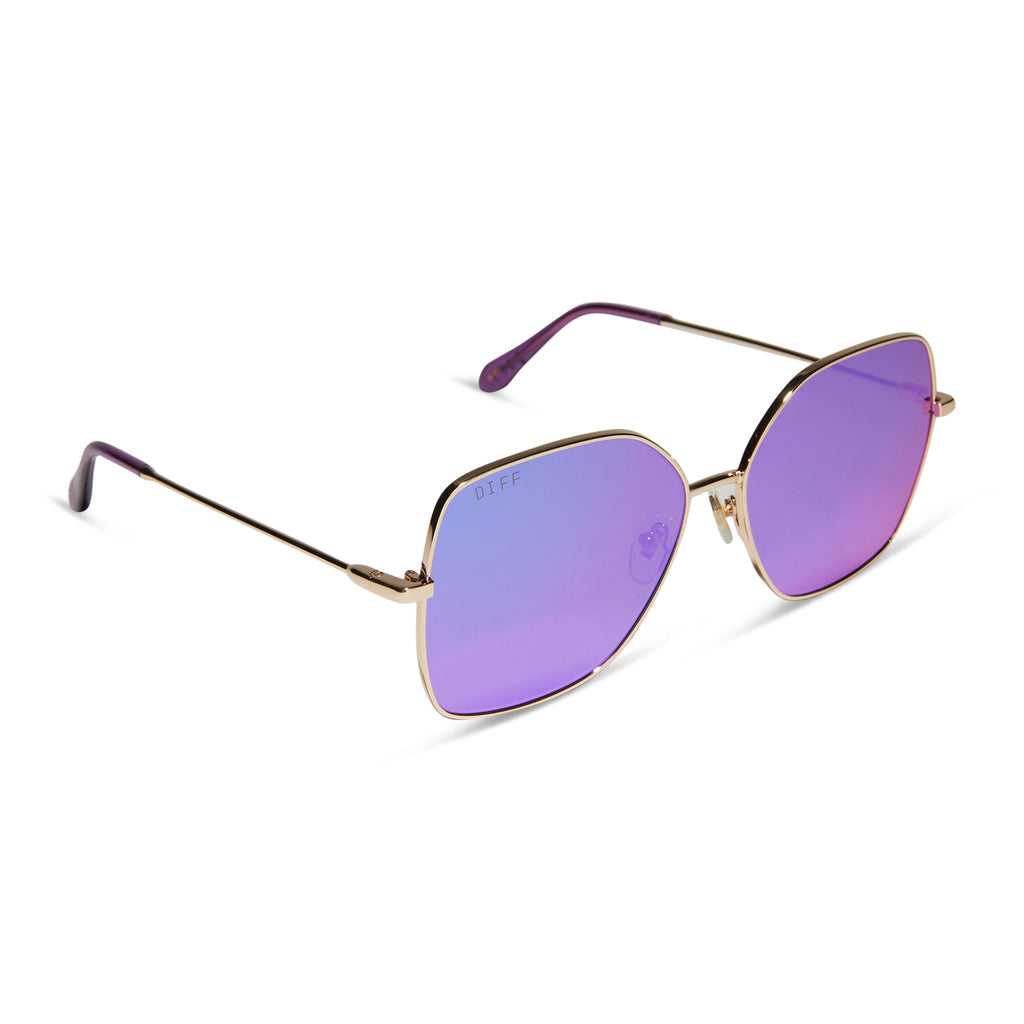 Purple sales square sunglasses