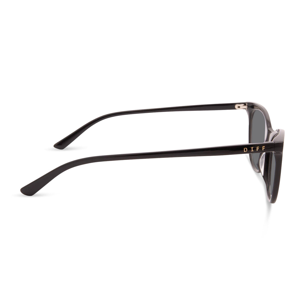 Jade Cat Eye Sunglasses Black Grey DIFF Eyewear
