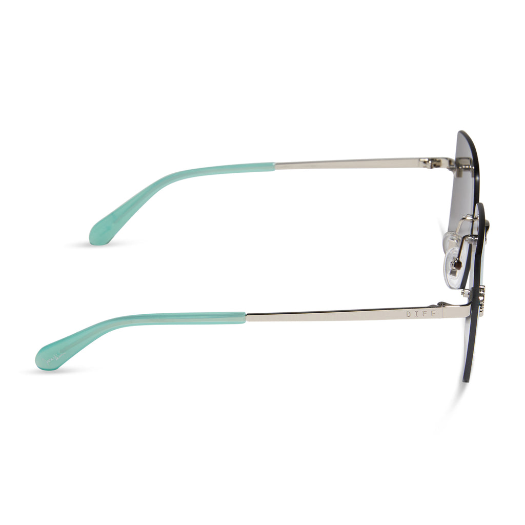 Jena Sims Rookie Square Sunglasses | Bronco Blue & Teal Mirror