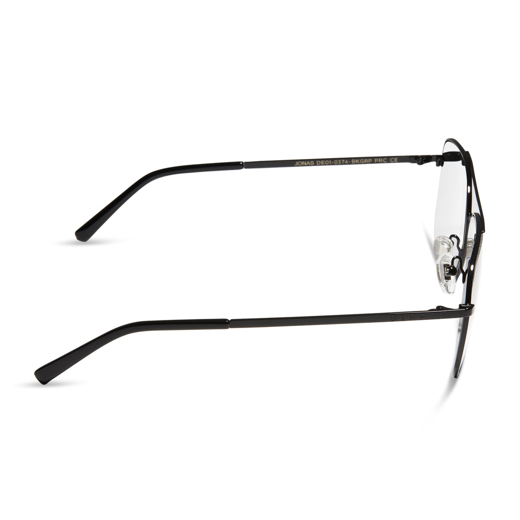 Jonas Mens Square Eyeglasses | Black Aviator| DIFF Eyewear