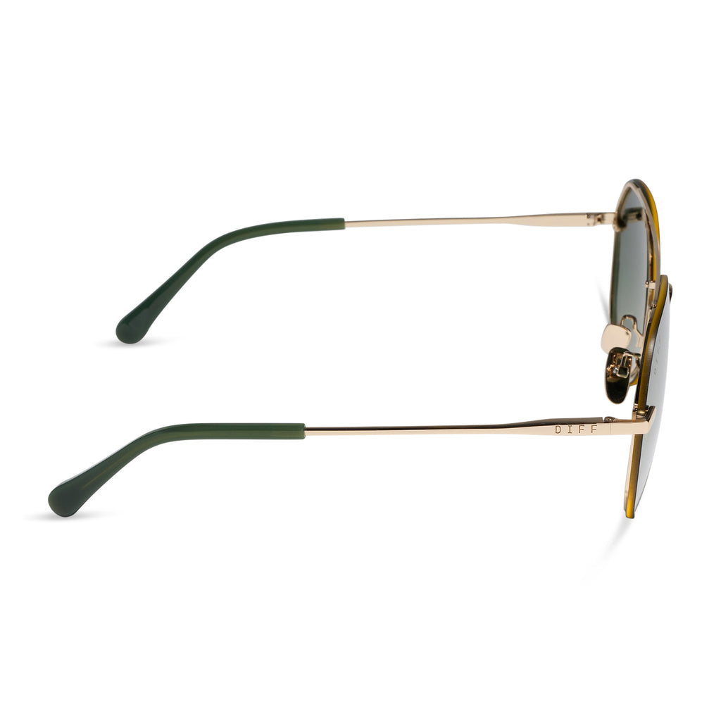 Lenox Sunglasses | Gold & Green Gradient + Gold Flash | DIFF Eyewear