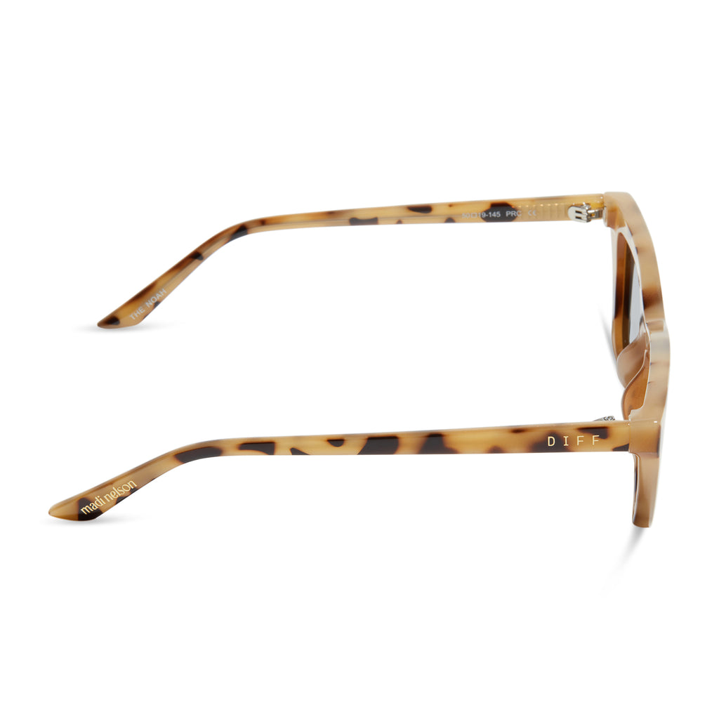 Madi Nelson The Noah Cat Eye Sunglasses Cream Tortoise & Grey