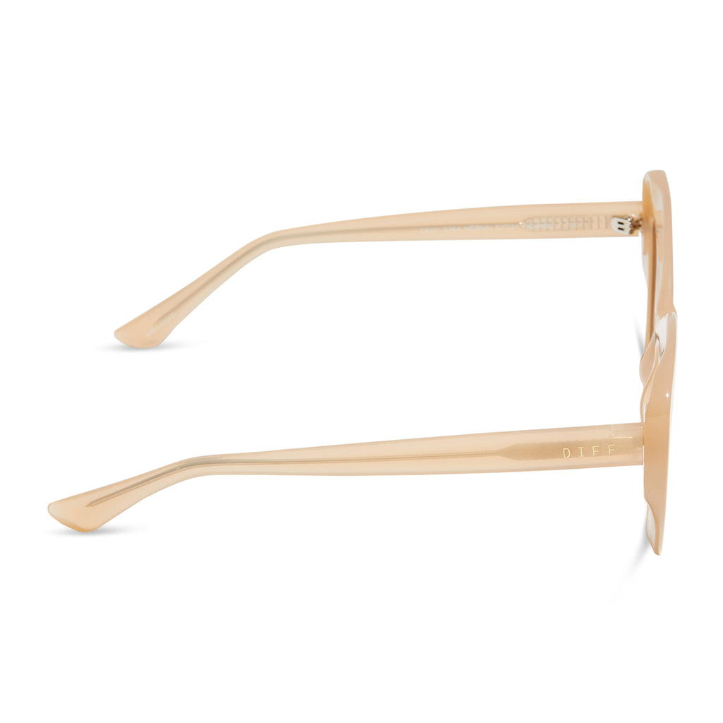 Melody Cat Eye Sunglasses | Milky Nude & Solid Brown | DIFF  display picture 3