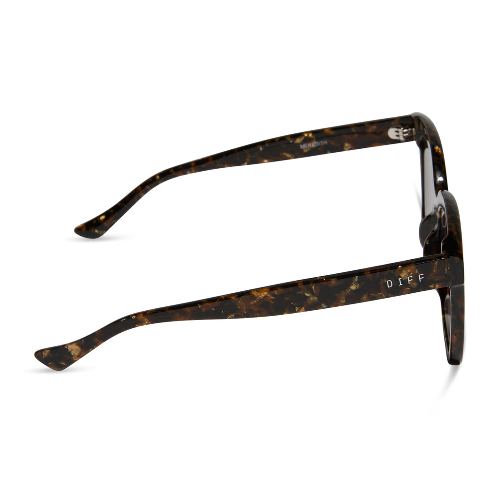 Meredith Square Sunglasses | Glitter Tort & Brown Gradient | DIFF