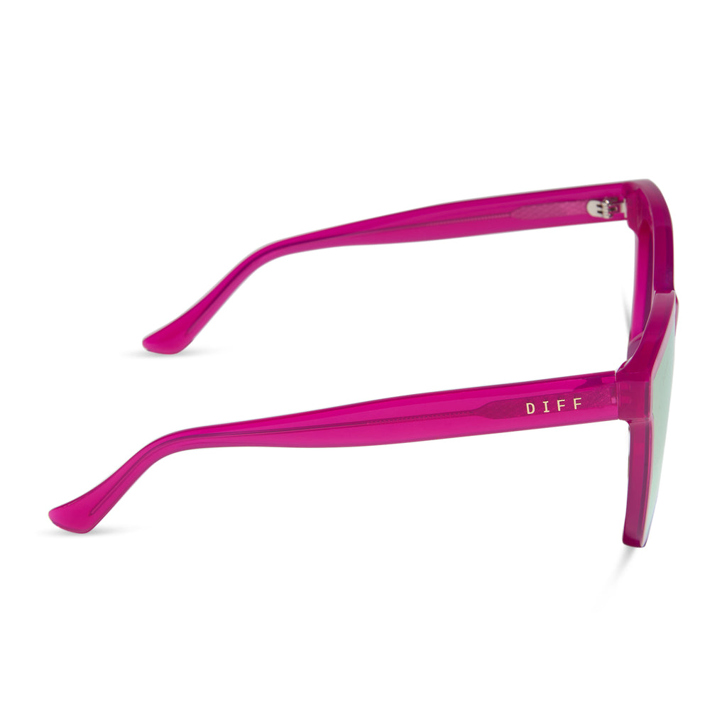 Meredith II Square Sunglasses | Bright Tulip & Pink Mirror | DIFF