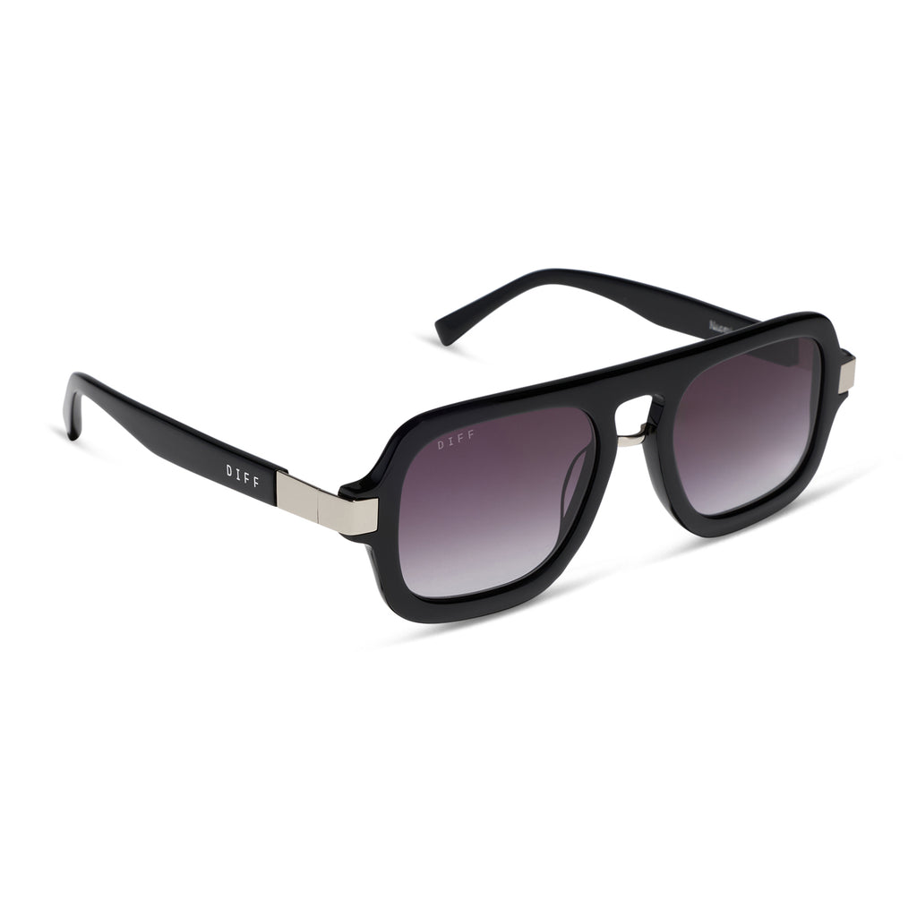 Rachael Kirkconnell Naomi Sunglasses | Black & Grey | DIFF Eyewear