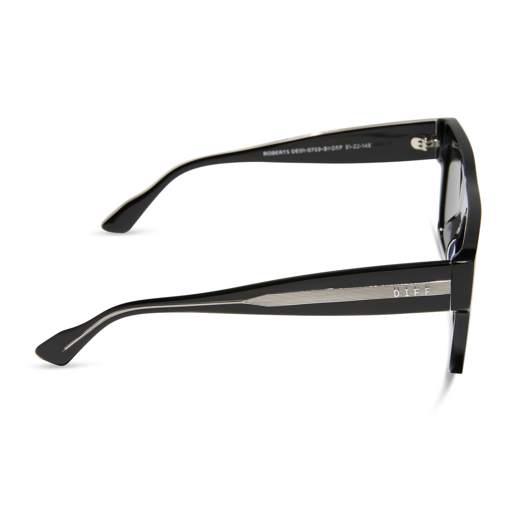 Roberts Rectangle Sunglasses | Black & Grey | DIFF Eyewear