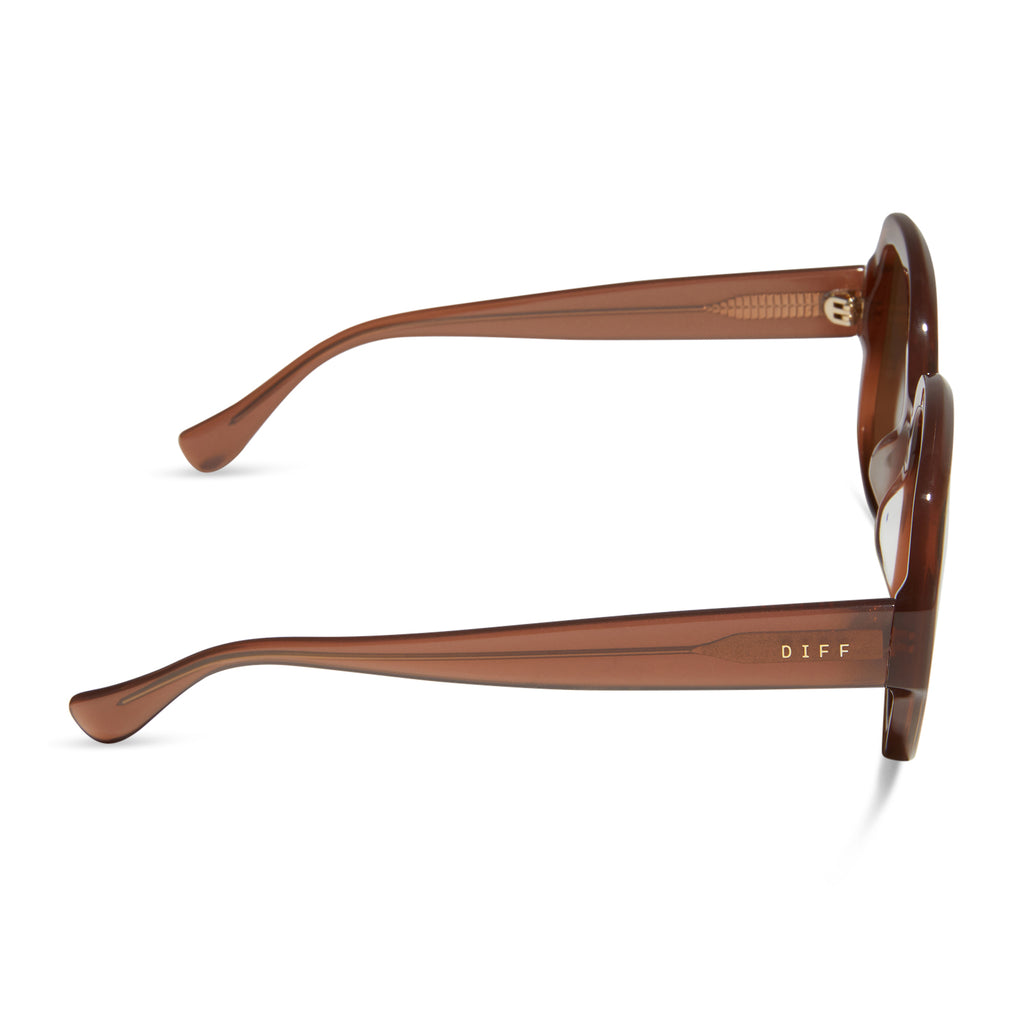 DIFF Astro Polarized Brown Stripe Pink Gradient Lense Round Sunglasses Setlist Serotonin | goodr — goodr sunglasses main image 4