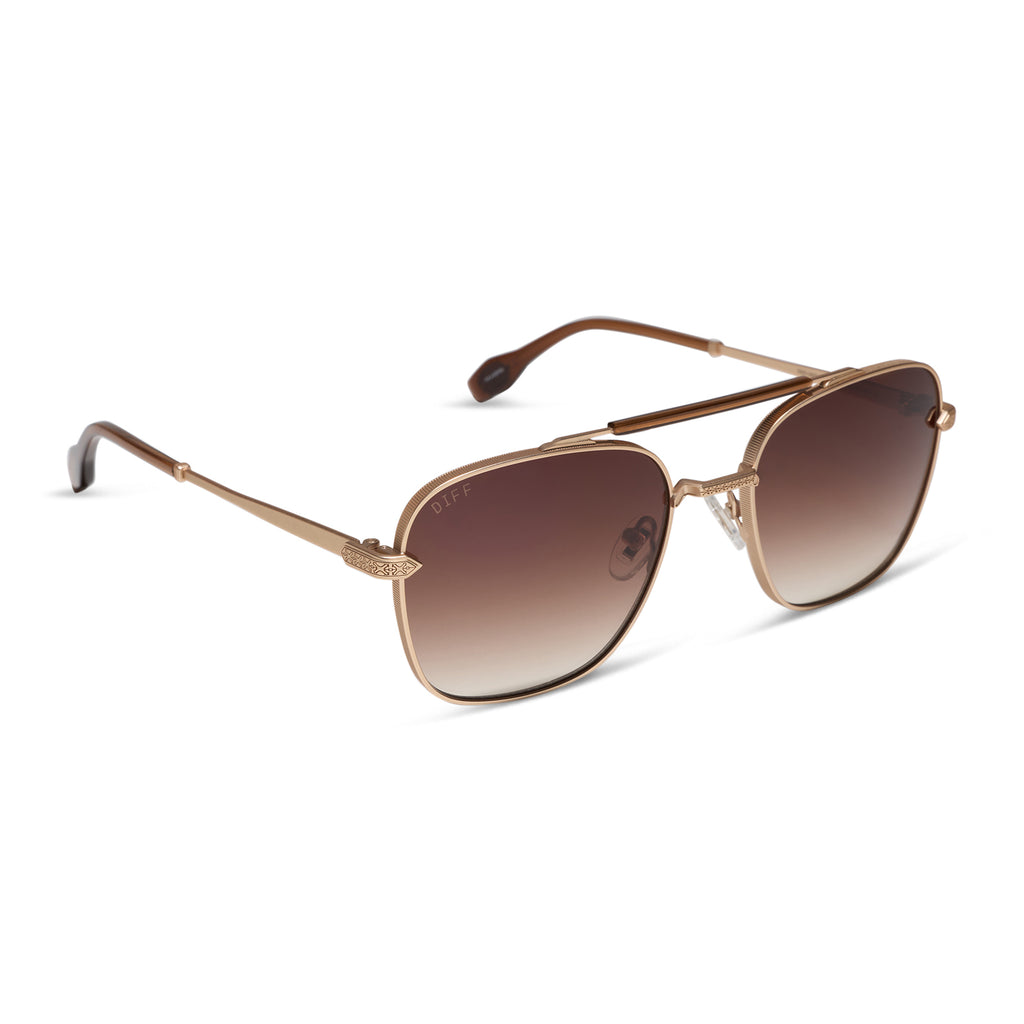 Stephen Wilson Jr. I'm a Song Sunglasses | Gold & Brown | DIFF Eyewear