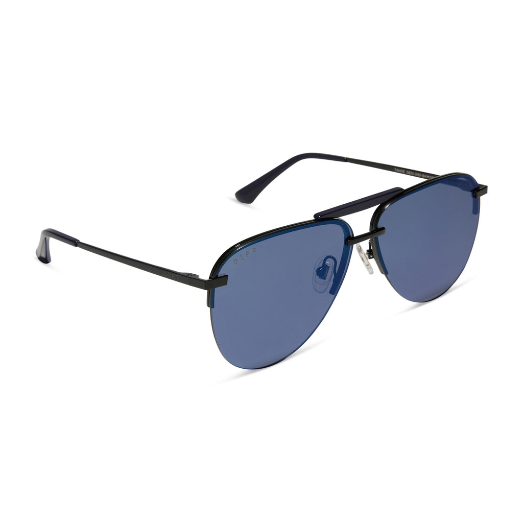 Tahoe Aviator Sunglasses | Black & Midnight Mirror | DIFF  display picture 3