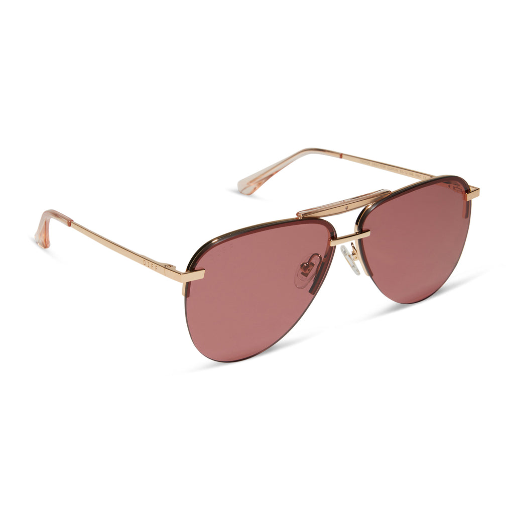 Tahoe Aviator Sunglasses Gold & Mauve DIFF Eyewear