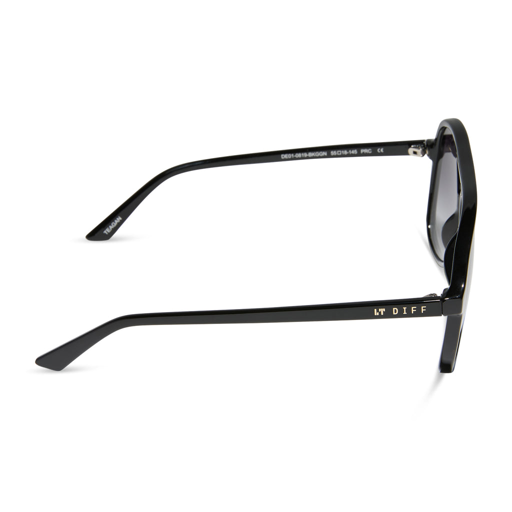 DIFF Jane Sunglasses Aviators Matte Black Frame Grey Gradient Lenses Amazon.com: DIFF Jane Lightweight Aviator Sunglasses for  main image 3