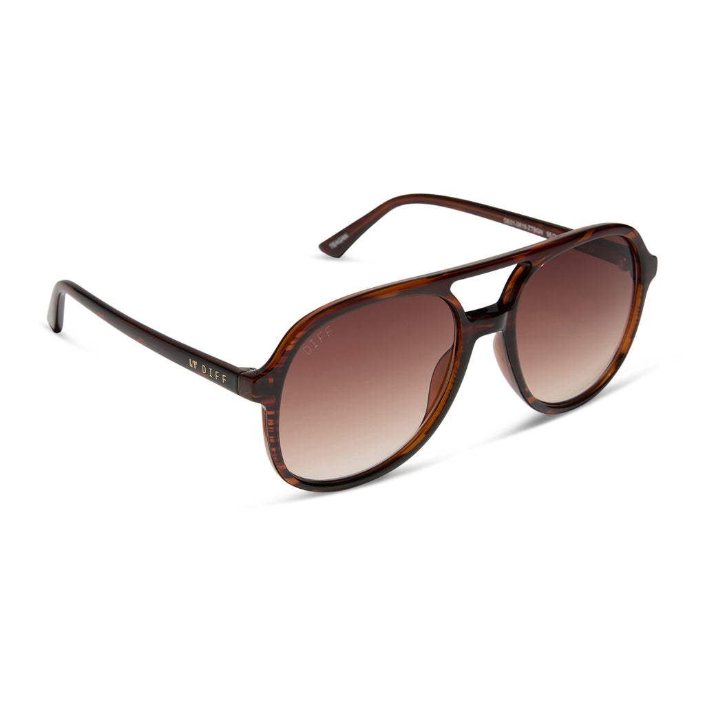 Teagan Aviator Sunglasses | Mahogany Tort & Brown Gradient  display picture 3