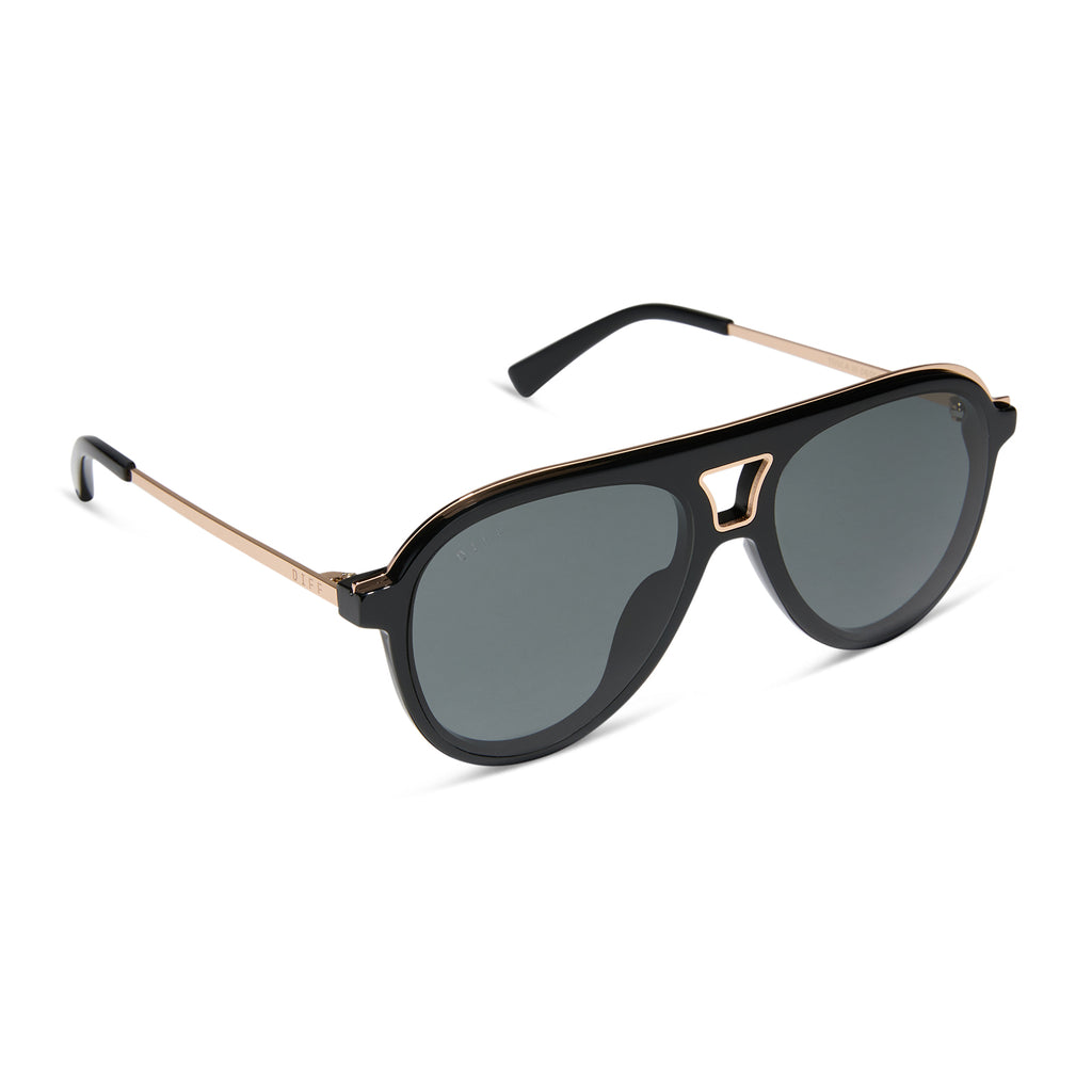 Tosca III Aviator Sunglasses | Black & Grey | DIFF Eyewear