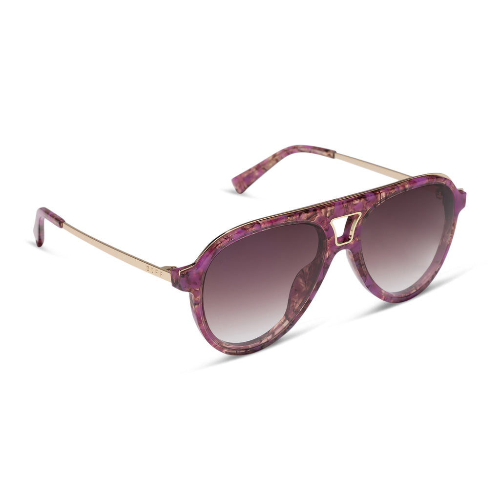 Tosca III Aviator Sunglasses | Lavender Haze Tort & Brown Gradient