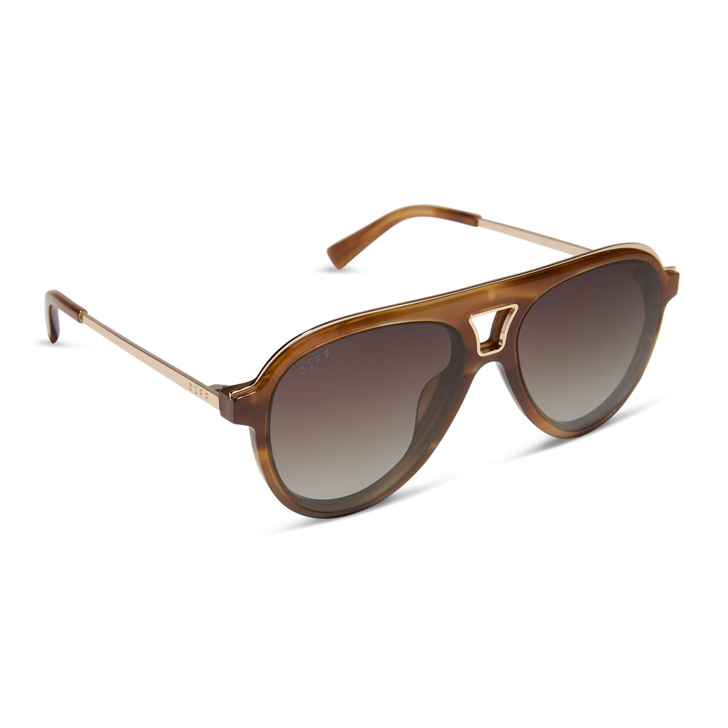Tosca III Aviator Sunglasses | Tawny Tort & Brown Gradient | DIFF