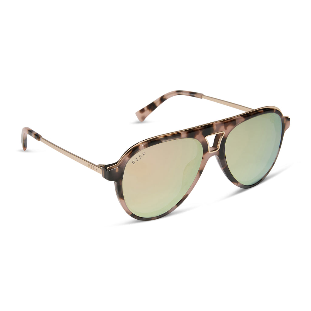 Tosca III Aviator Sunglasses | Himalayan Tort & Taupe | DIFF Eyewear