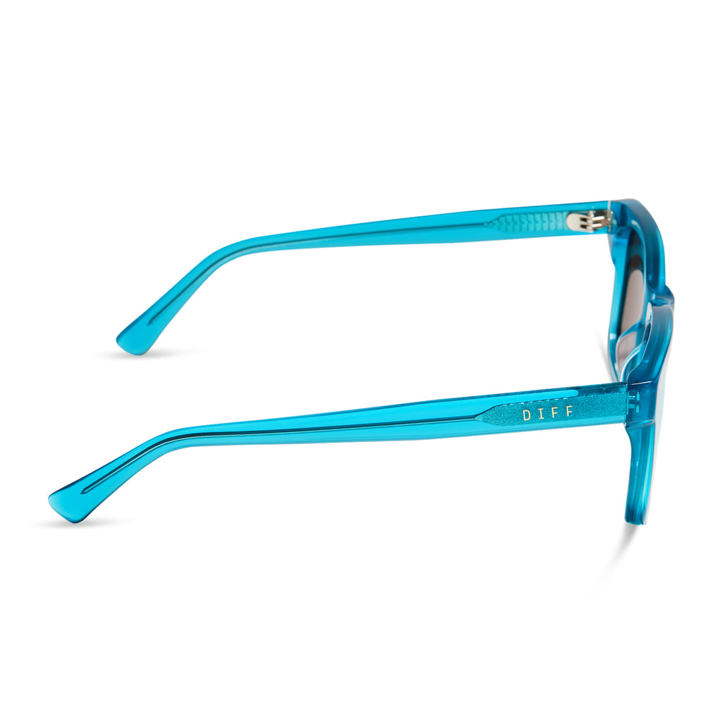 Wesley Square Sunglasses Turquoise Ice Crystal & Teal Mirror DIFF