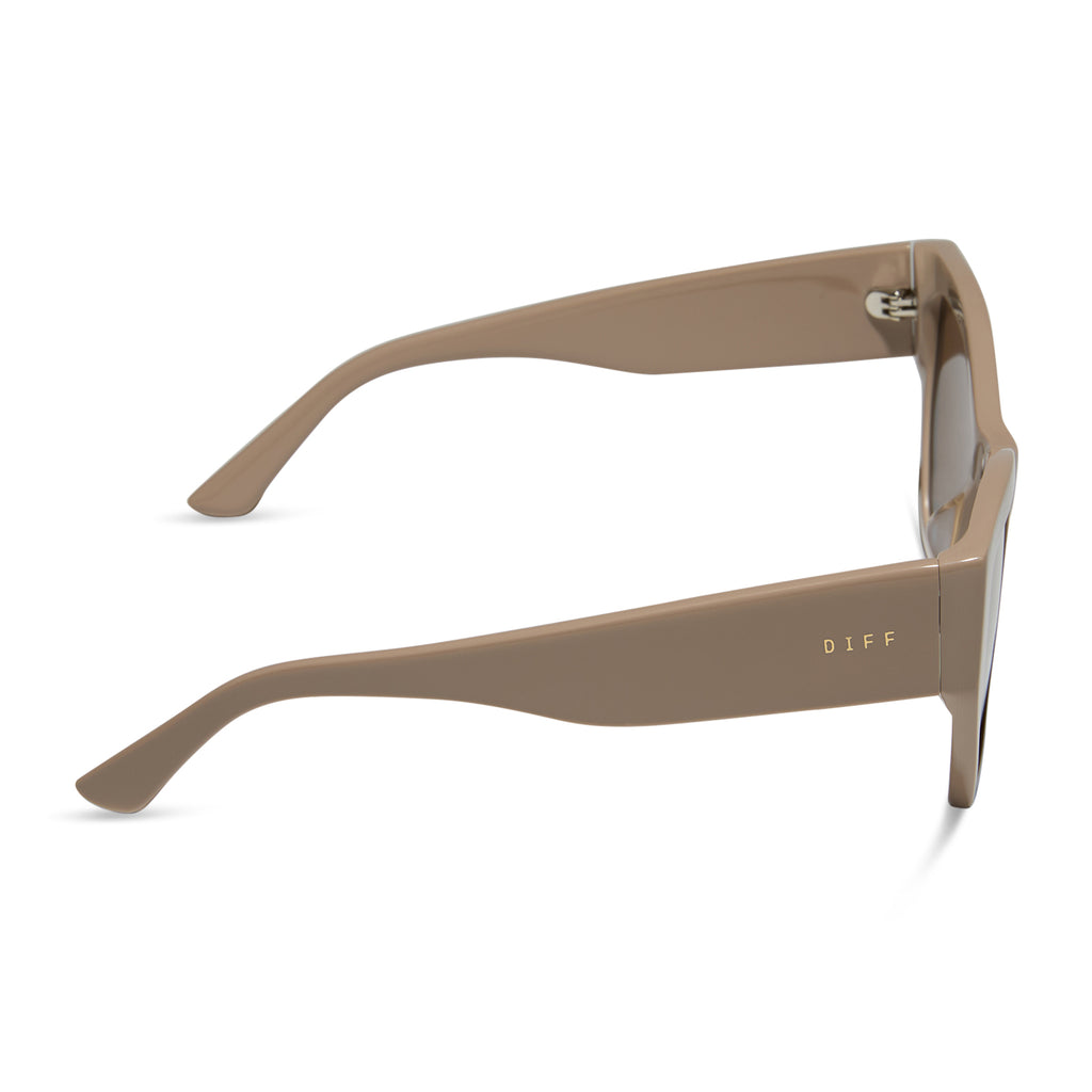 Vivienne Cateye Sunglasses | Almond & Brown With Gold Flash | DIFF