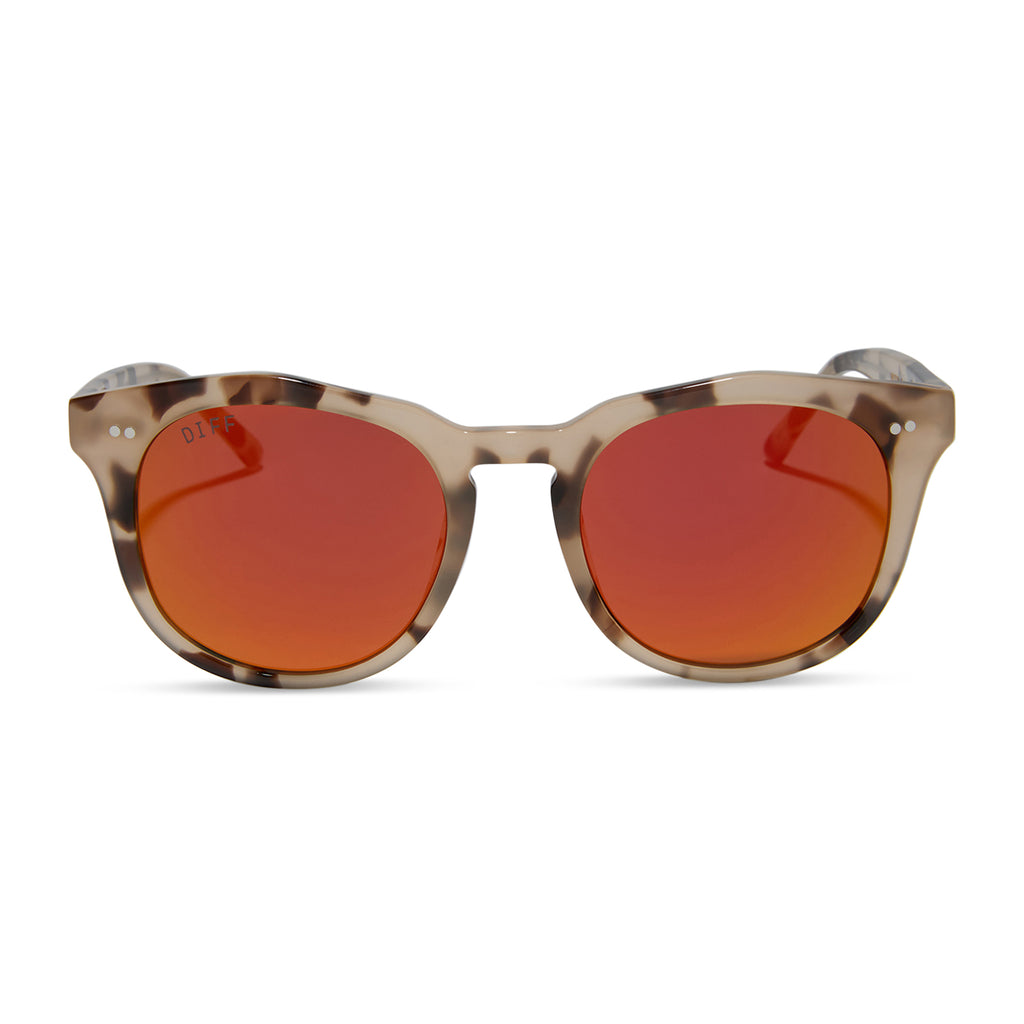 Weston Round,Square,Oversized Sunglasses Cream Tortoise & Sunset