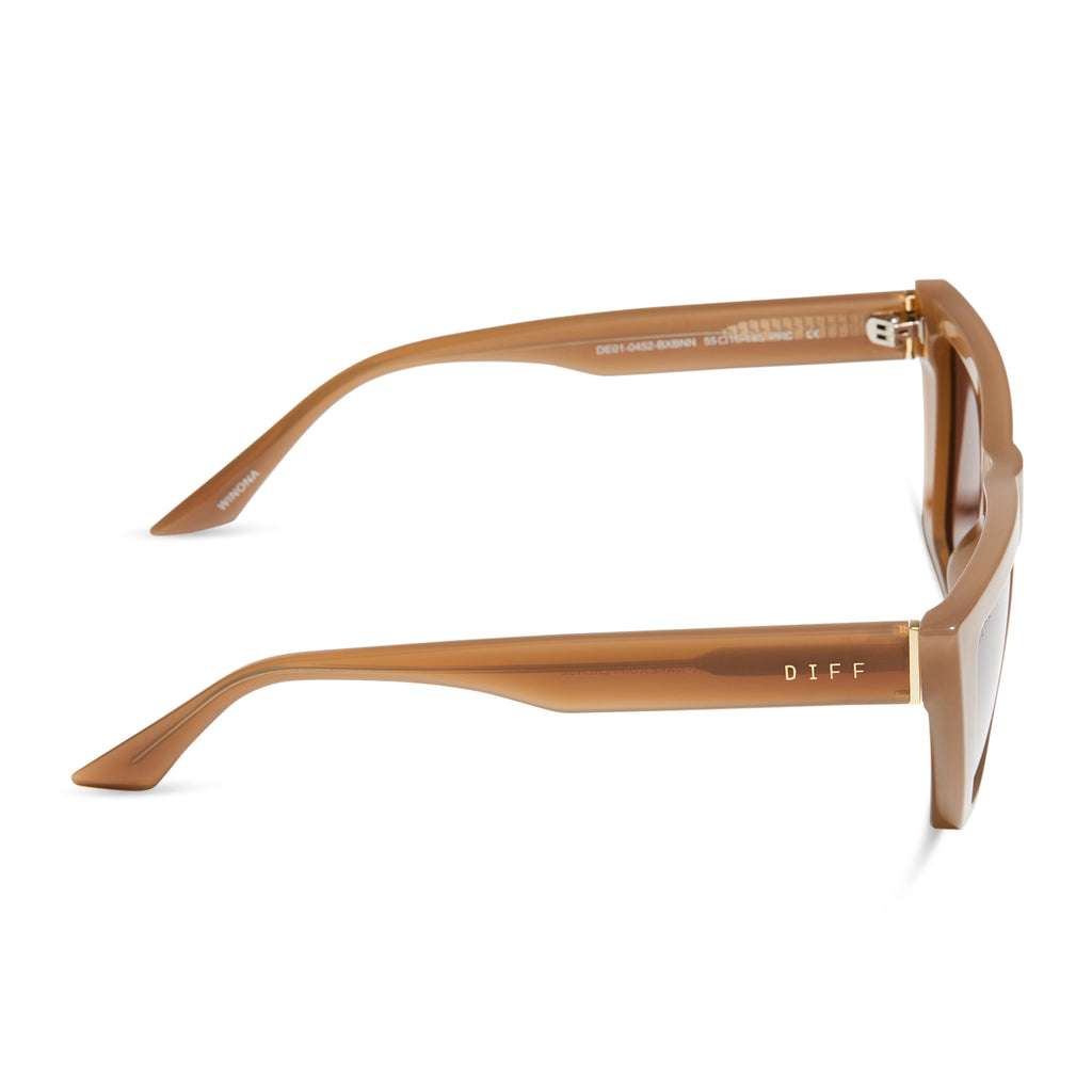 Winona Cat Eye Sunglasses | Milky Light Brown + Brown | DIFF Eyewear