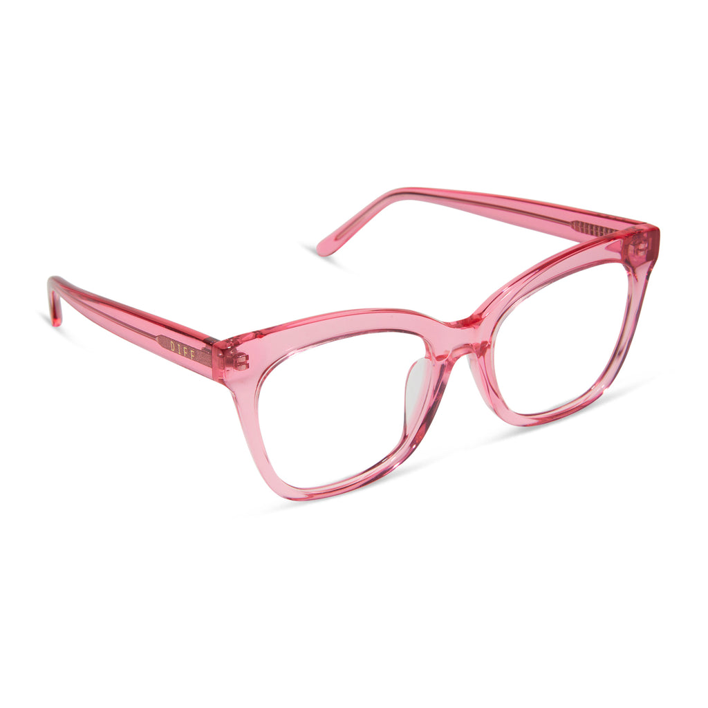 Winston Cat Eye Prescription Glasses Candy Pink Crystal Diff