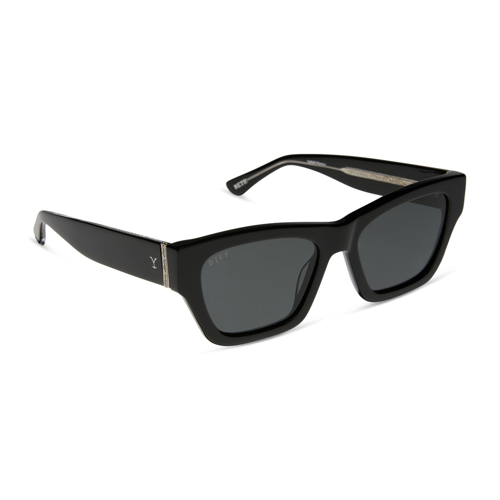 Yellowstone Beth II Sunglasses | Black & Grey | DIFF Eyewear display picture 1