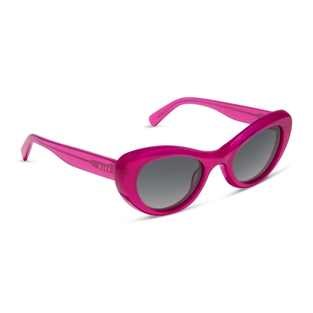 Zaria Cat Eye Sunglasses | Bright Tulip & Grey Gradient | DIFF Eyewear