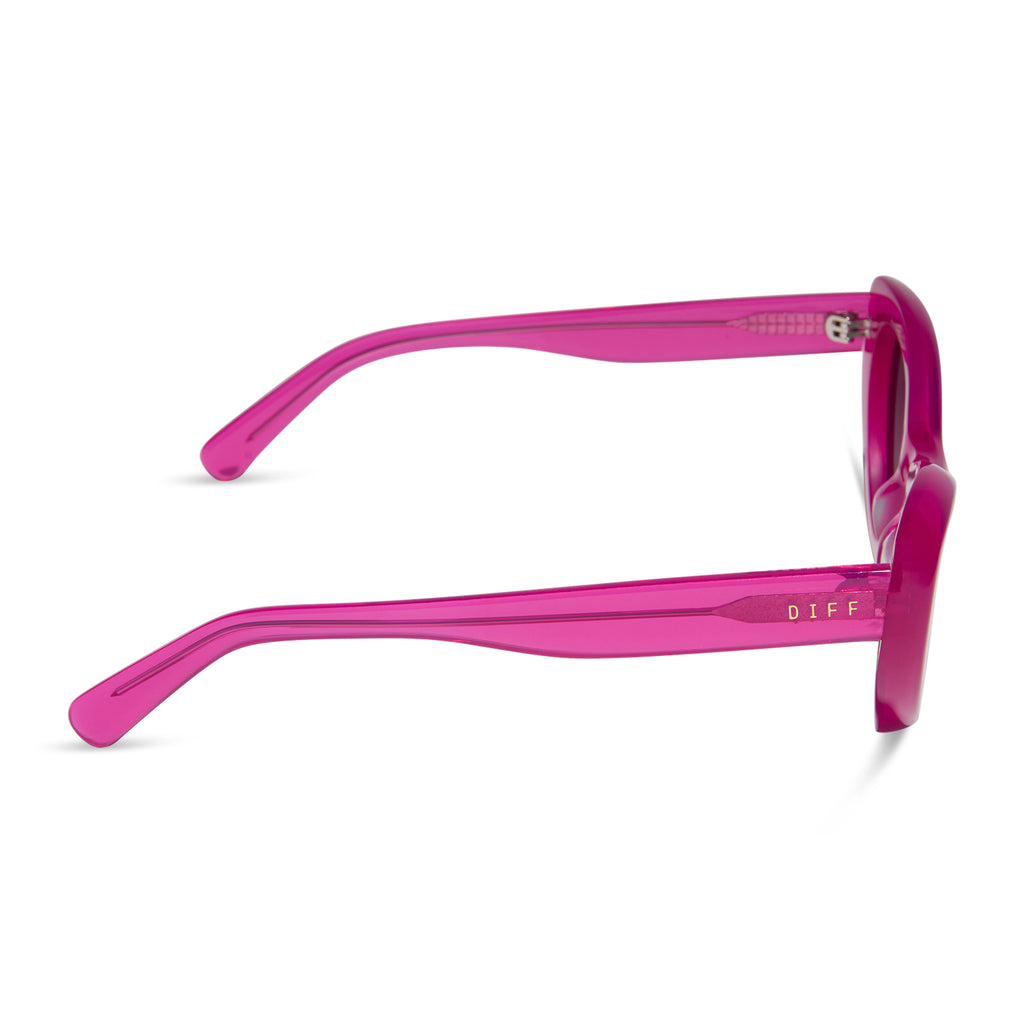 Zaria Cat Eye Sunglasses | Bright Tulip & Grey Gradient | DIFF Eyewear