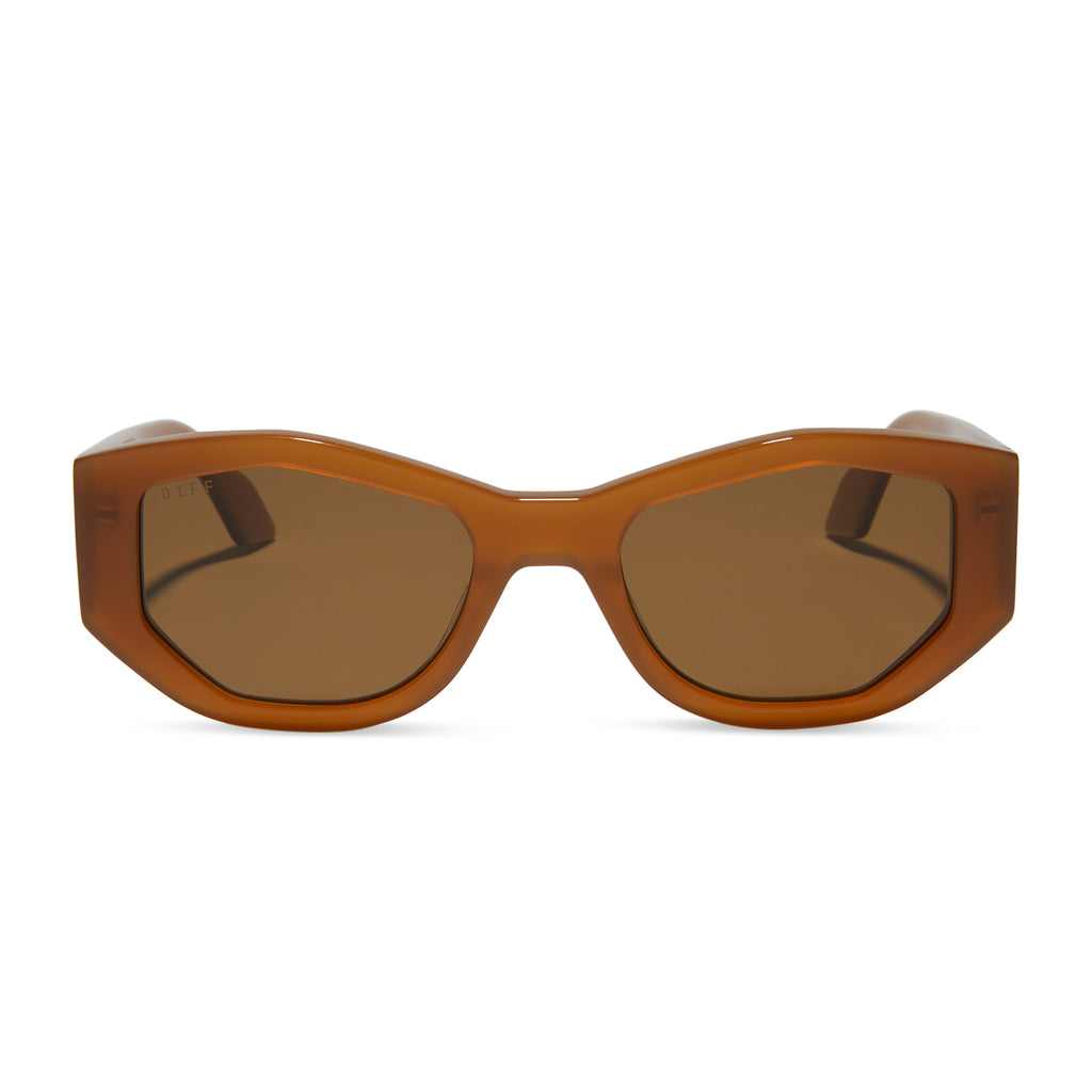 Zoe Oval Sunglasses Salted Caramel & Brown Polarized DIFF Eyewear