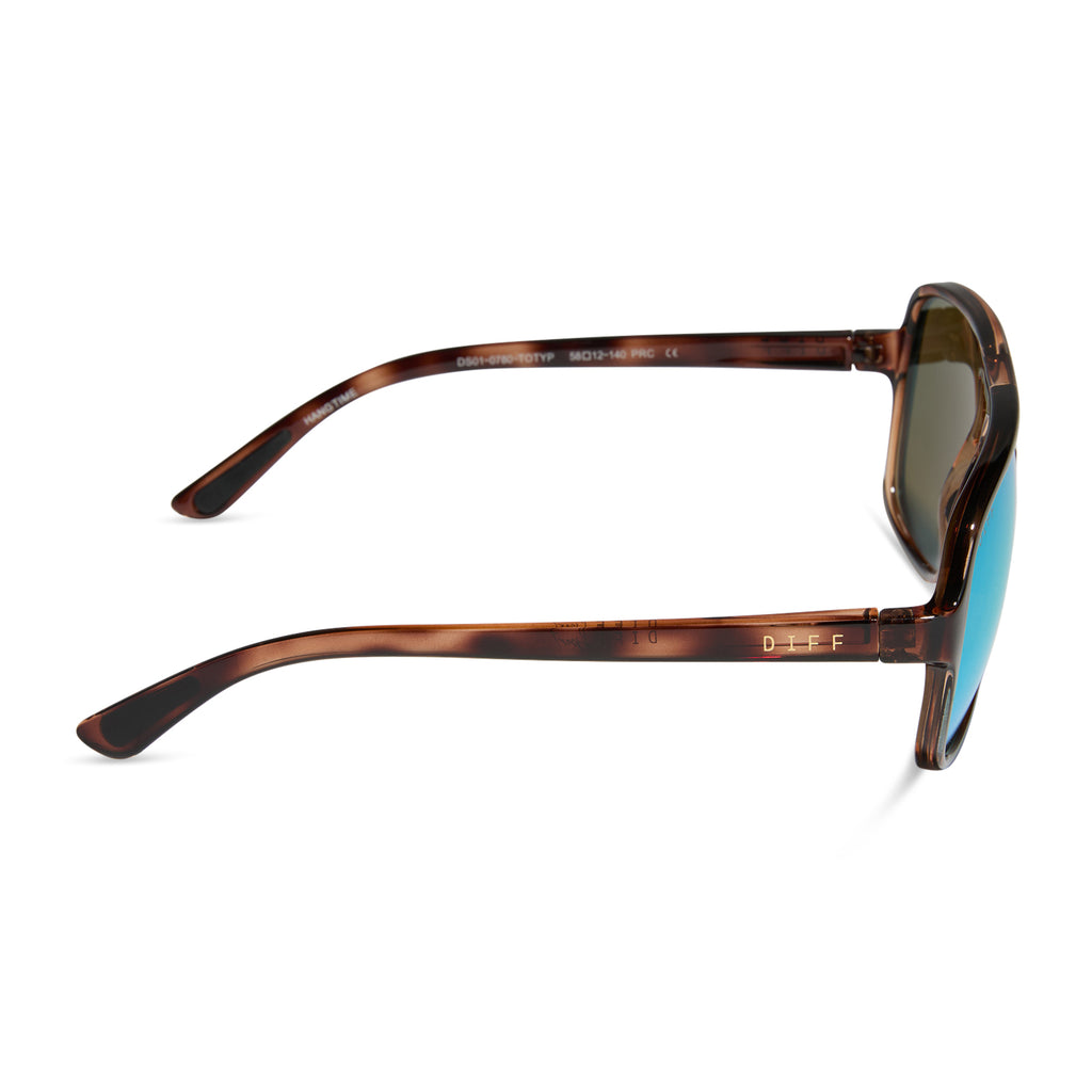 Hangtime Aviator Sunglasses | Tortoise & Turquoise Ice Mirror