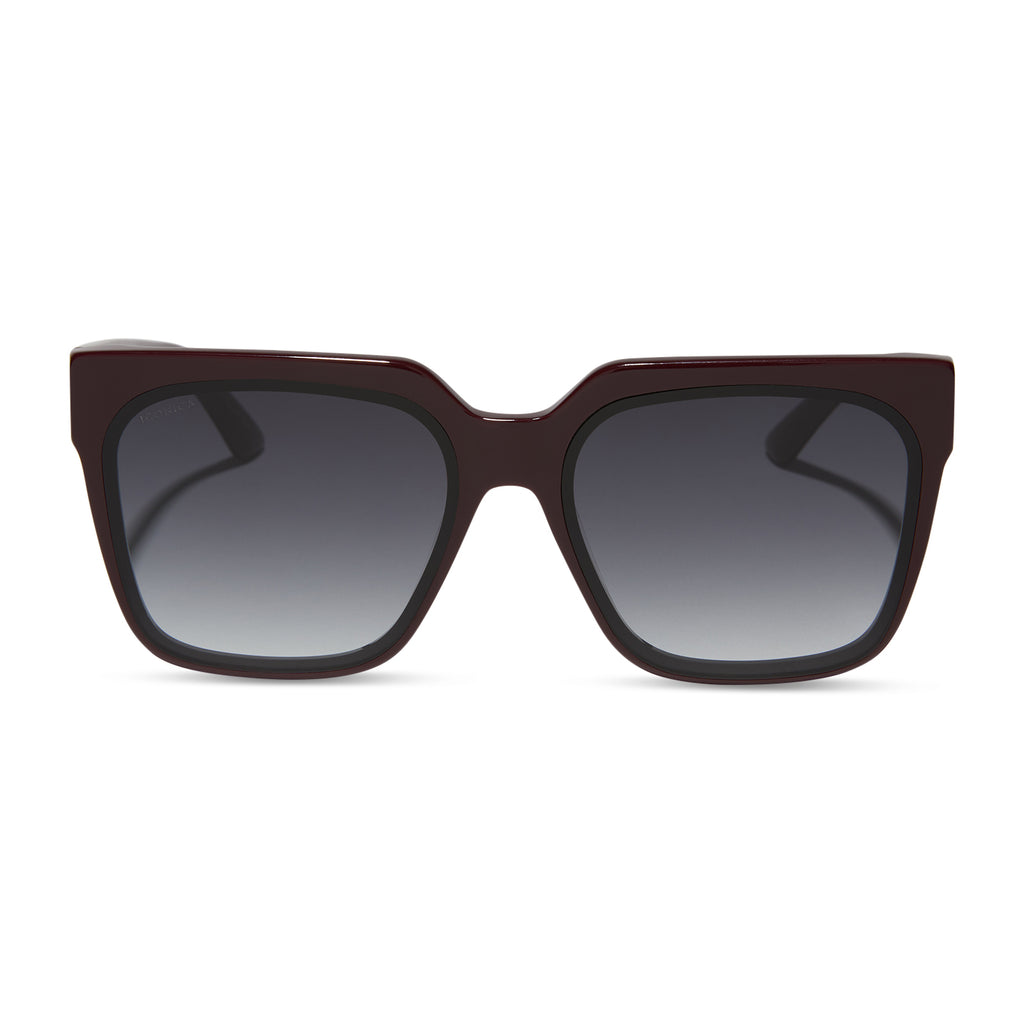 小物 eyebrella Gradient sunglasses Iconica Square Sunglasses | Bordeaux & Grey Gradient | DIFF
