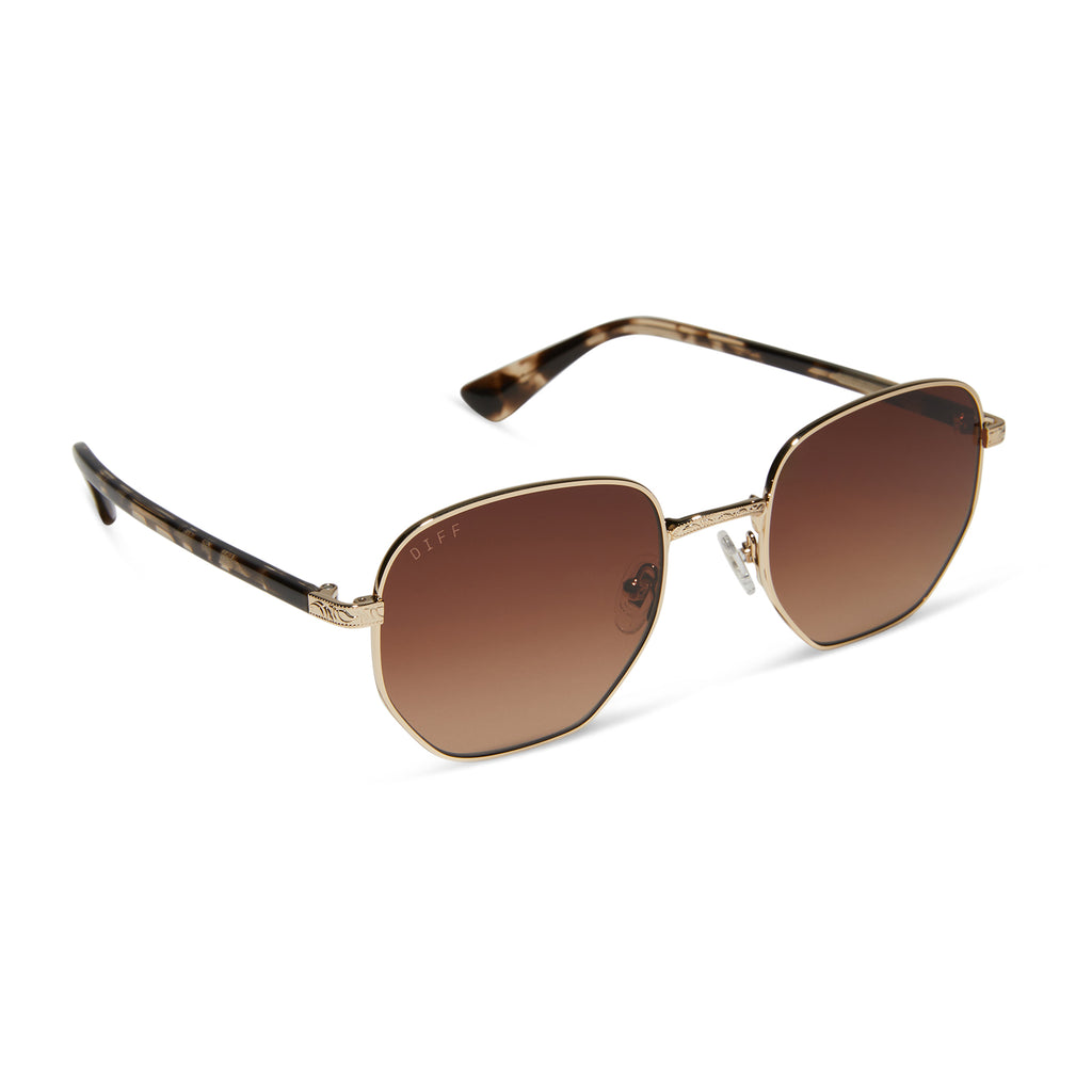 Jessie James Decker JJD Sunglasses | Gold & Brown Gradient | DIFF