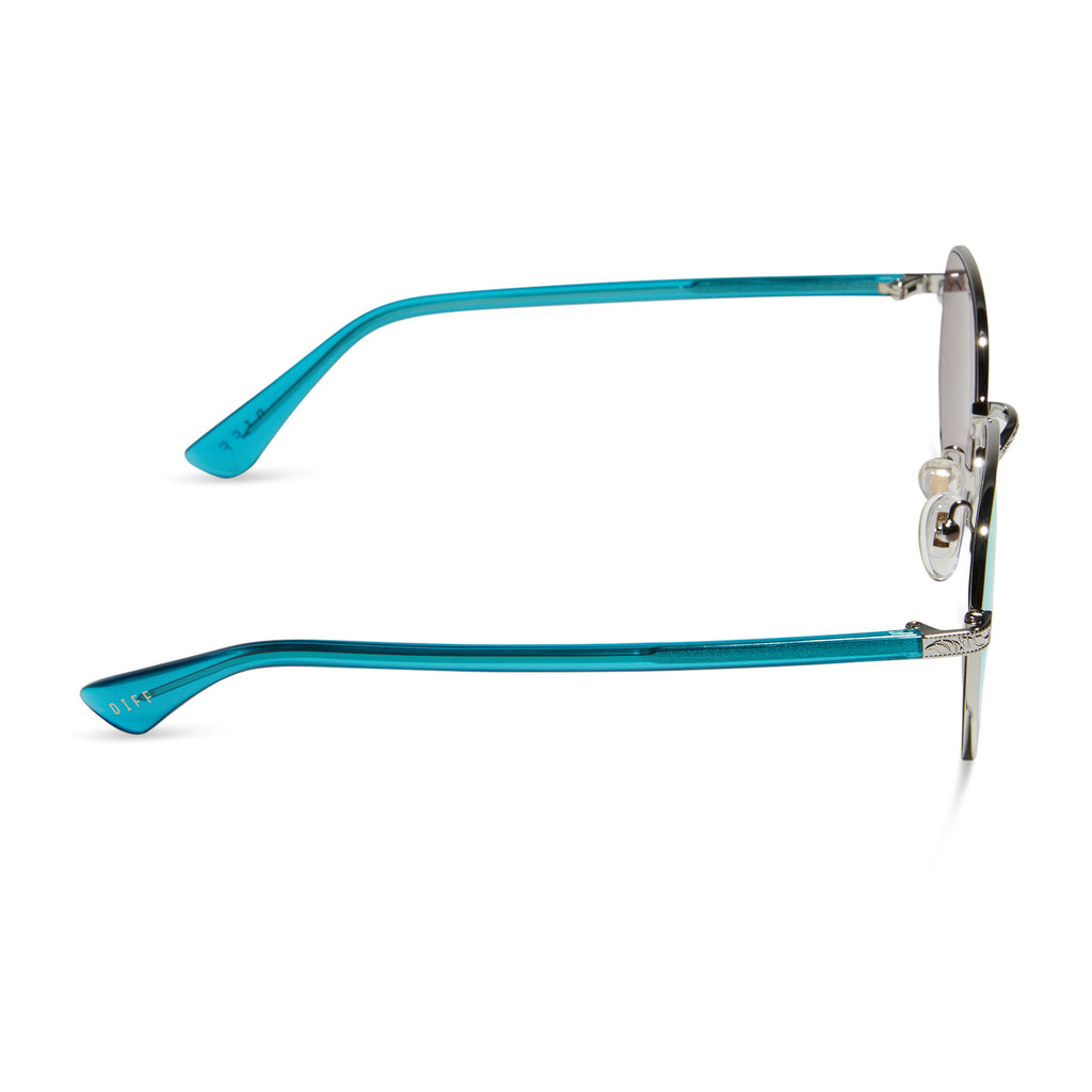 Jessie James Decker JJD Sunglasses | Silver & Turquoise Ice Mirror