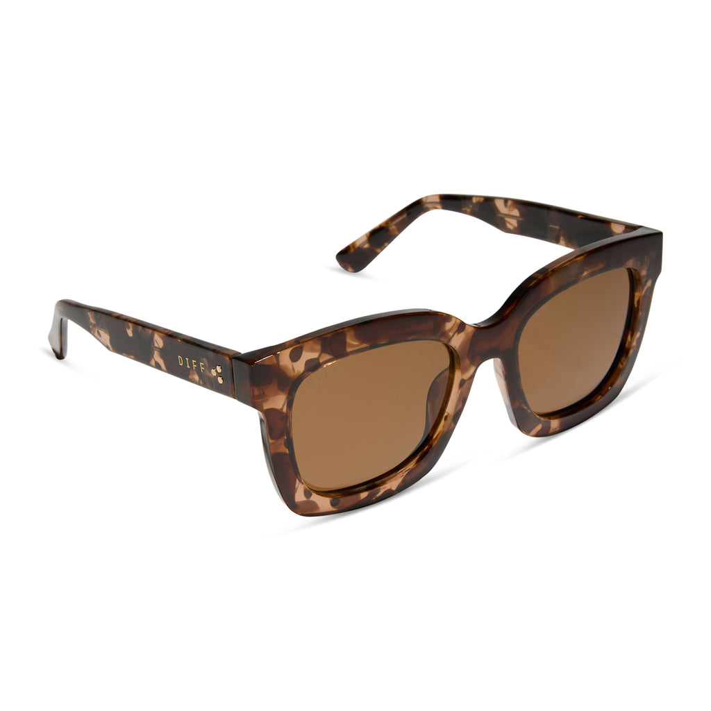 Krista Horton Square Sunglasses Himalayan Tortoise & Brown DIFF Eyewear