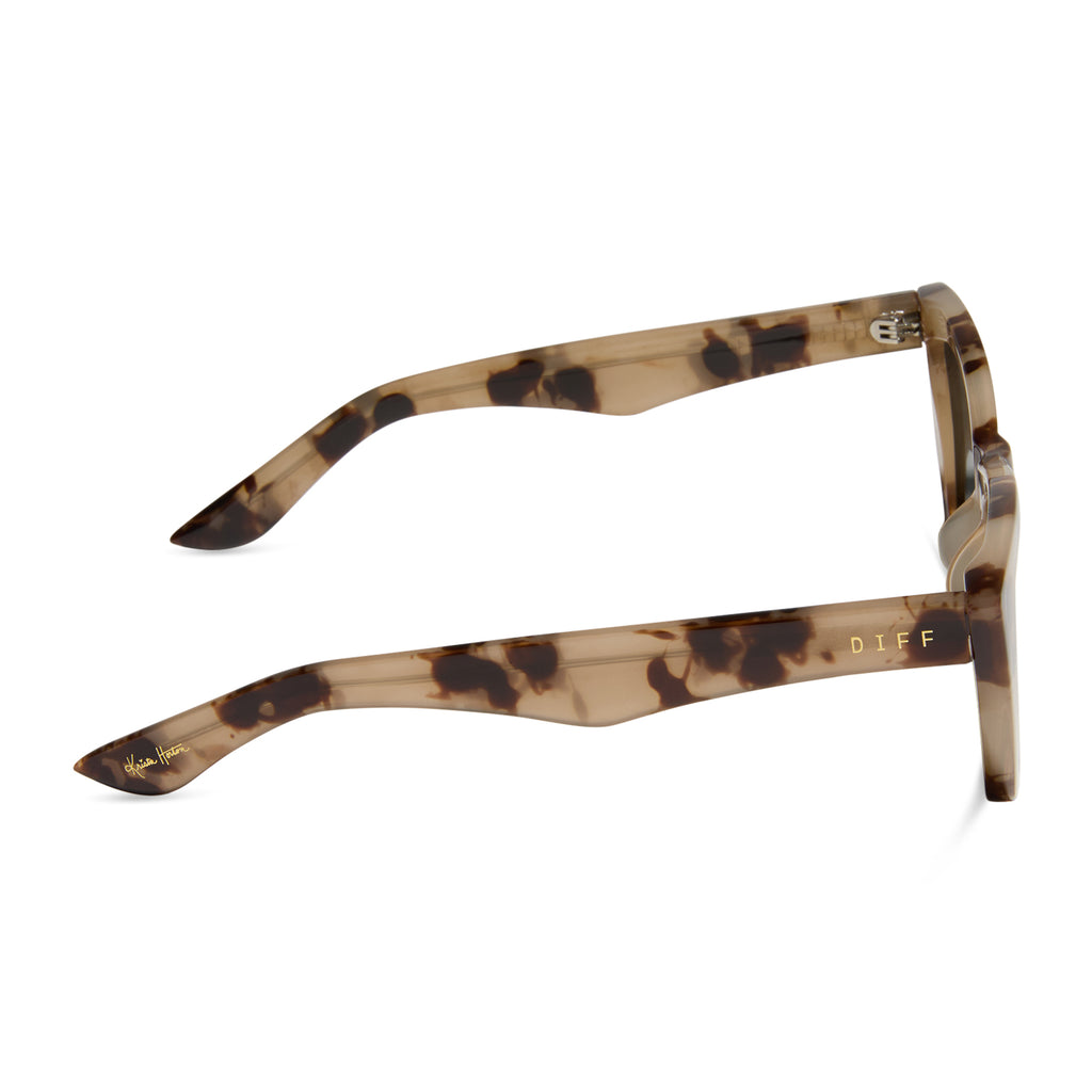 Krista Horton Cat Eye Sunglasses Cream Tortoise & Grey DIFF Eyewear