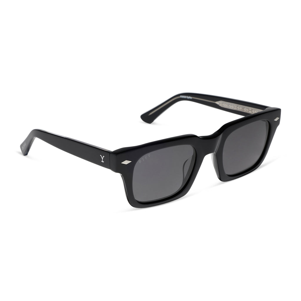 Yellowstone Kayce Dutton Square Sunglasses | Black & Grey  display picture 3