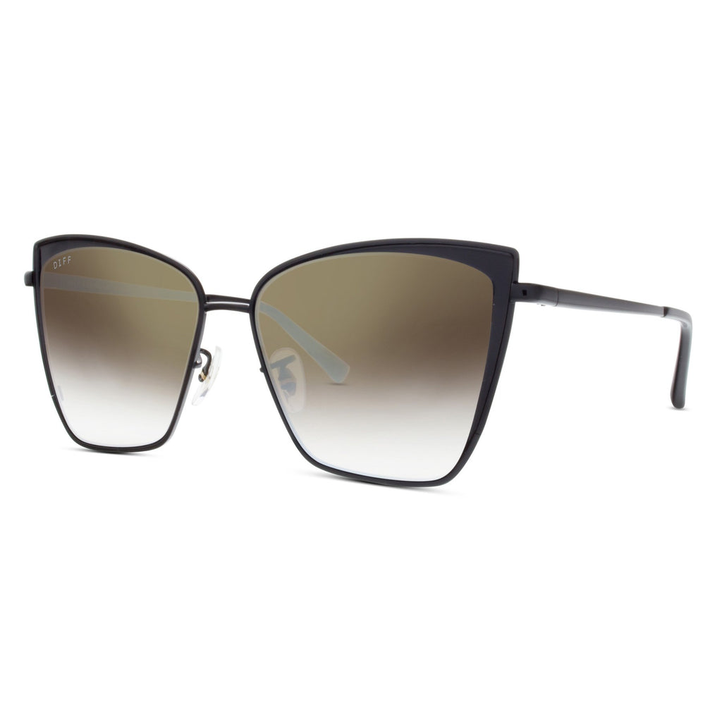 Becky Cat Eye Sunglasses | Black & Grey Gradient Lenses 