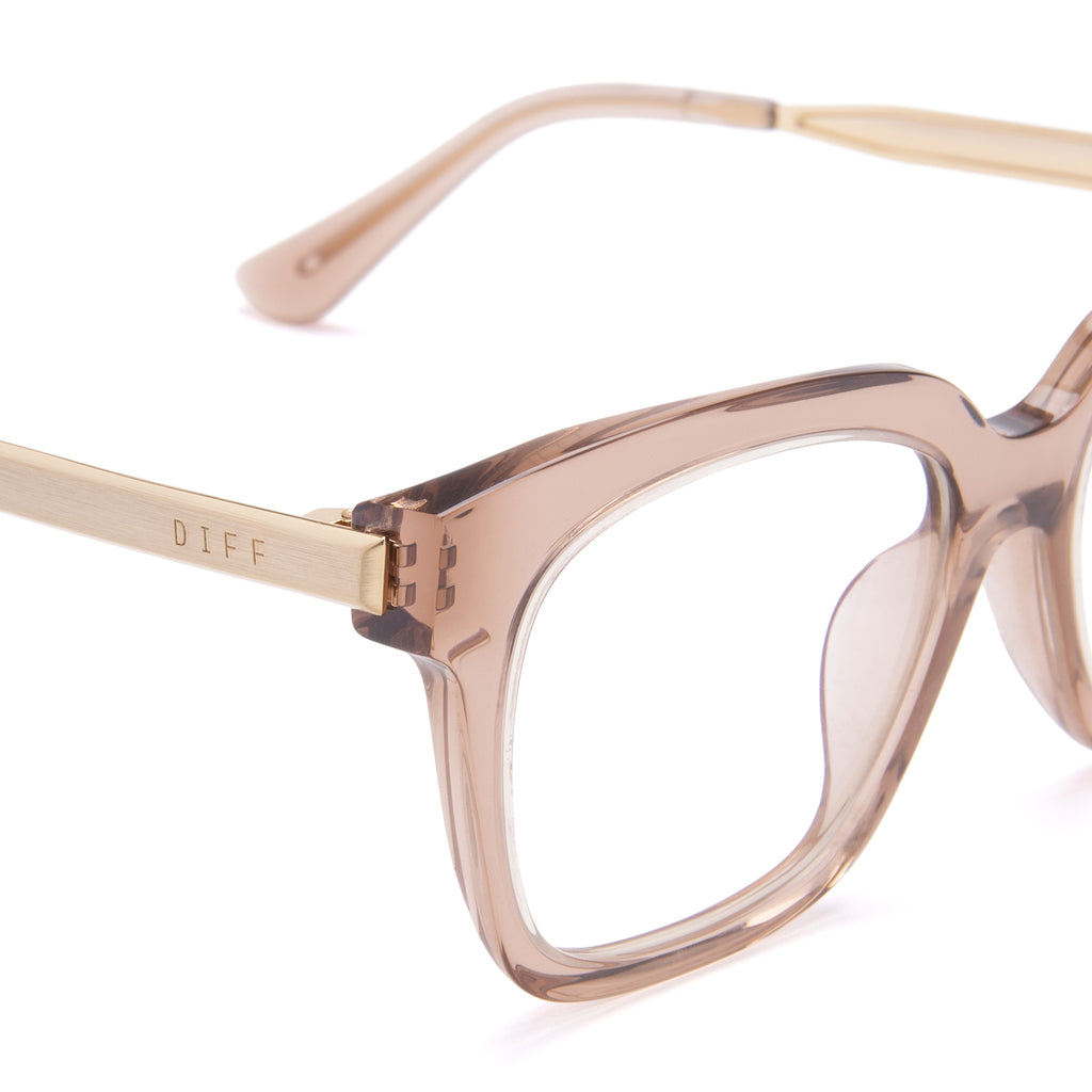 Bella XS Square Glasses Cafe Ole & Clear Blue Light Technology DIFF Eyewear