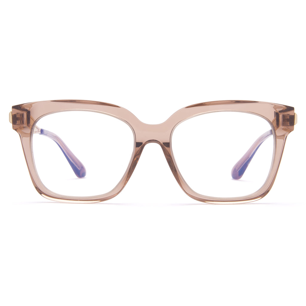 Bella XS Square Glasses Cafe Ole & Clear Blue Light Technology DIFF Eyewear