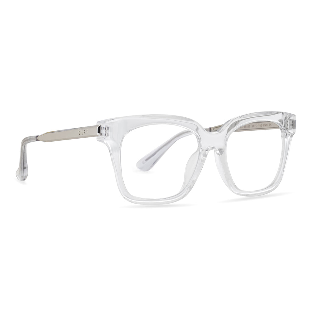 Bella XS Square Glasses Clear & Clear Blue Light Technology DIFF Eyewear