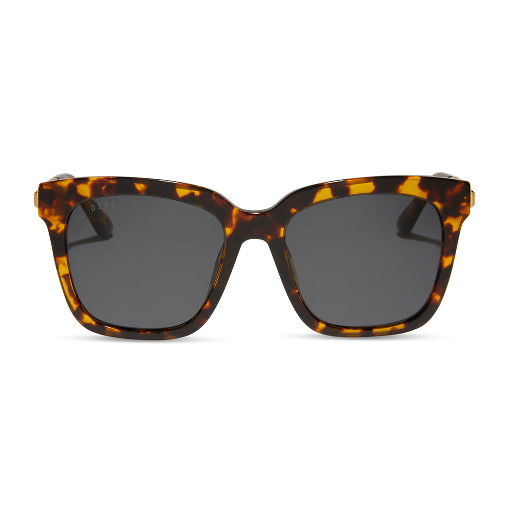 Bella Square Sunglasses | Tortoise & Grey Polarized Lenses