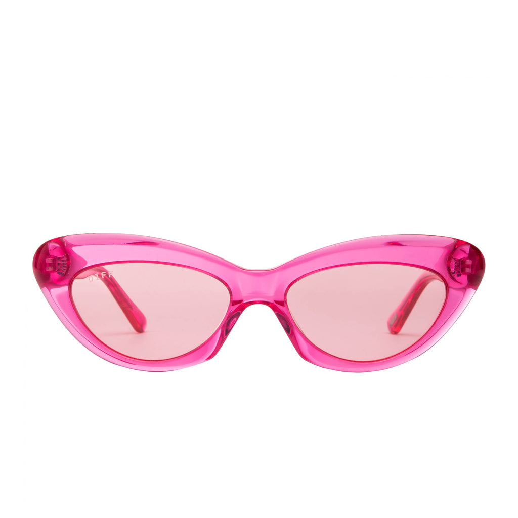 Pink transparent sunglasses store